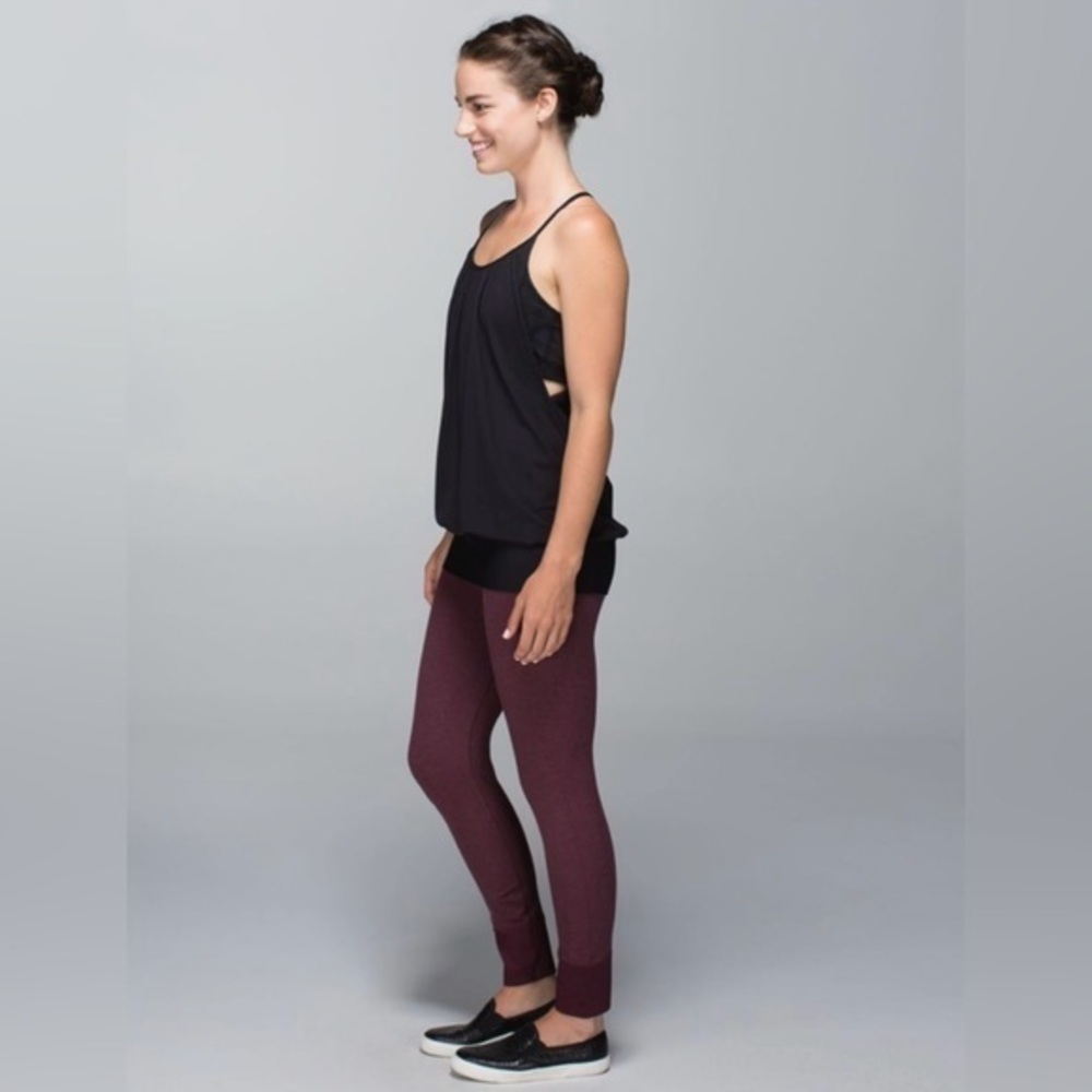 Lululemon Ebb To Street Pant Heathered Bordeaux Drama Burgundy Stretch Size 8